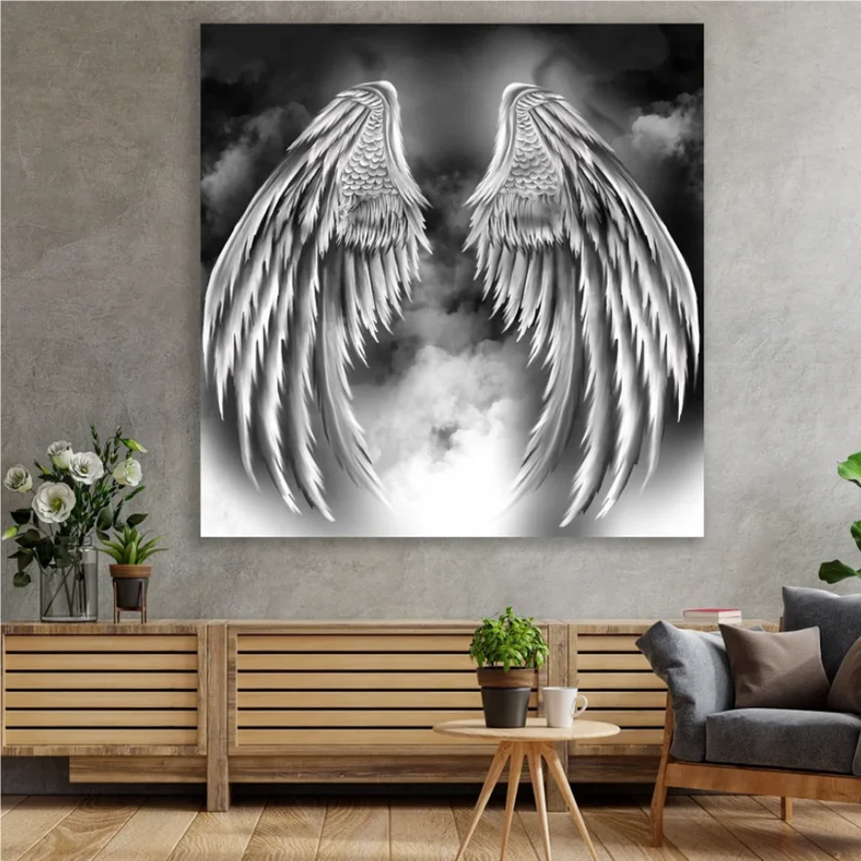 Angel Wings DIY เพชรภาพวาดแฟนตาซี Art Cross Stitch ชุดใหม่ 2024 โมเสคเย็บปักถักร้อยเพชรขาย