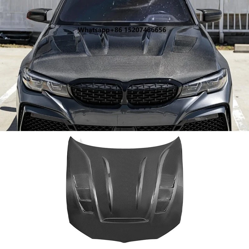 DW Style Carbon Fiber Front Bonnet Engine Hood Cover for 3 Series G20 330I M340I 2019 2020 2021 2022 2023 Car Bonnet