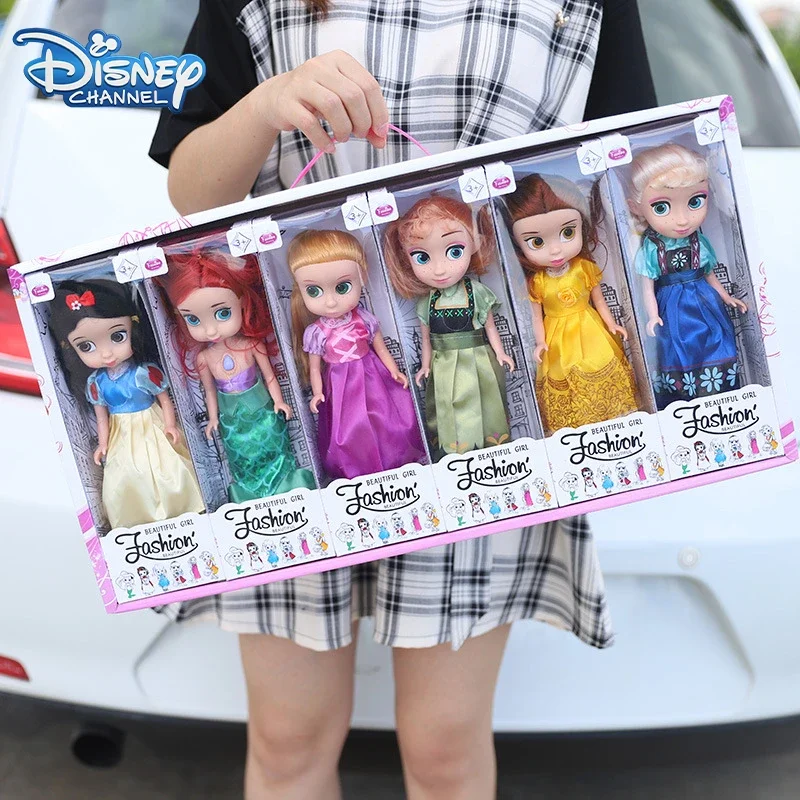 

Disney Frozen Princess Elsa Mermaid Rapunzel Model Girls Play House Toy Anime Action Figures Cartoon Princess Model Kids Gift