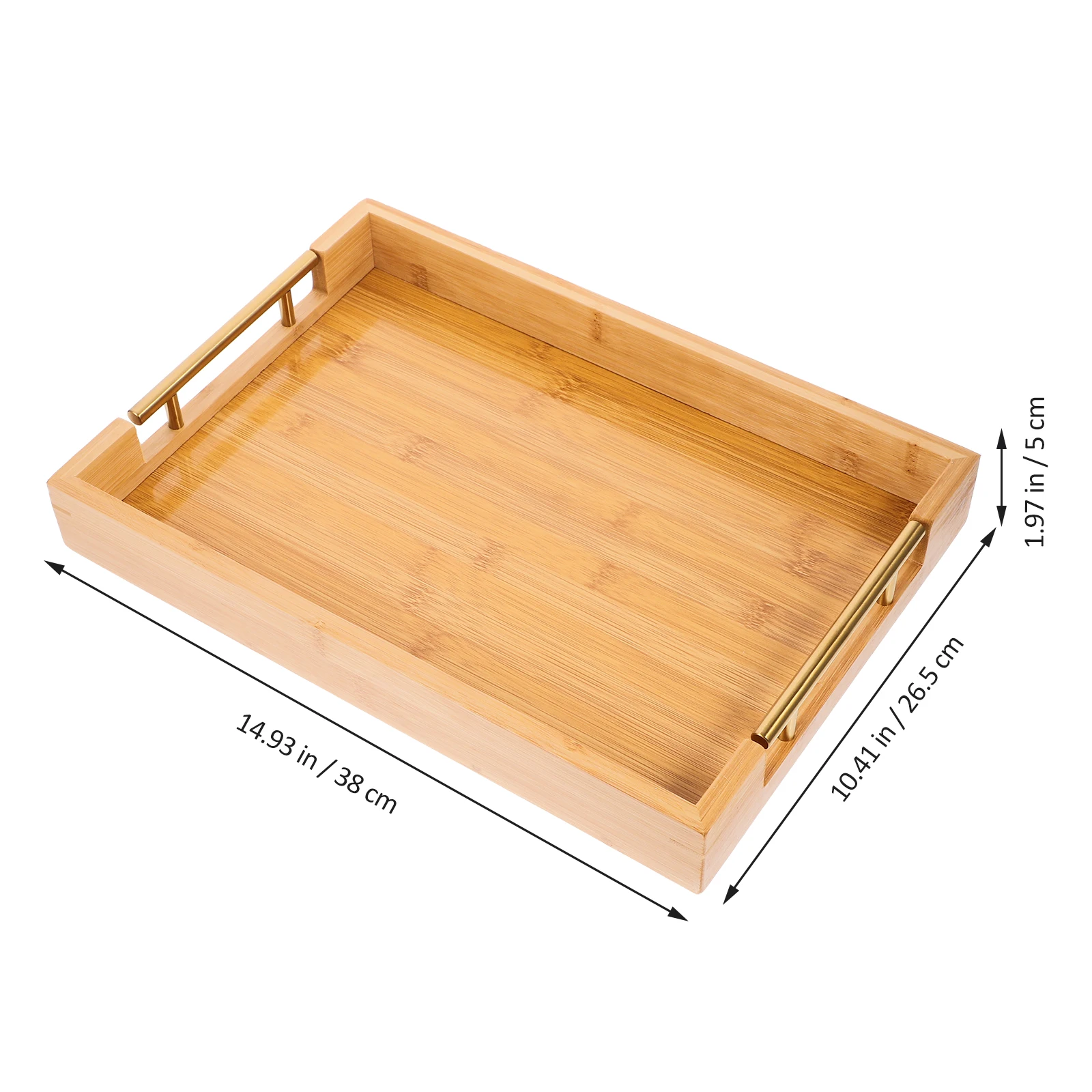 

Sturdy Rectangular Bamboo Serving For Tea Coffee Snack Fruit Dessert Rustic Style Household Decorative Large Capacity Food