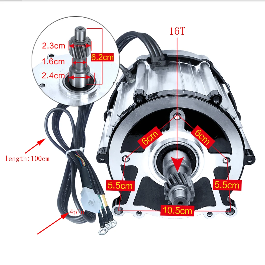 

Tricycle Motor 48V60V72 Volt 1500W1800W High-Power Electric Four-Wheel Battery Brushless Differential Motor