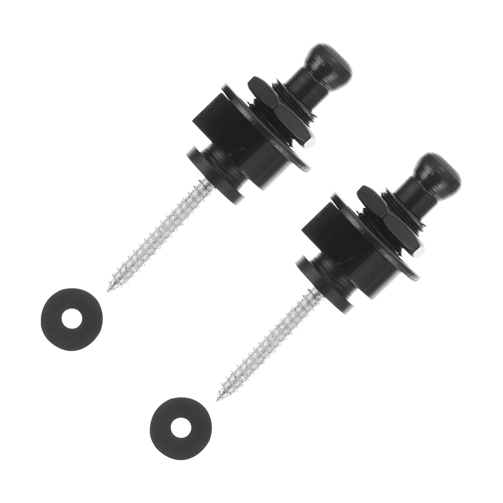 

2pcs Guitar Strap Locks Black Iron Durable Anti-falling Electric Bass Pegs Buttons Guitar Accessories Musical Instruments