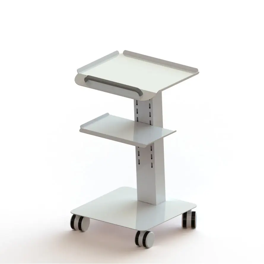 Adjustable Modern Medical Clinic Hot-selling Equipment, Mobile Workstation, Laptop Cart, Metal Hospital Trolley