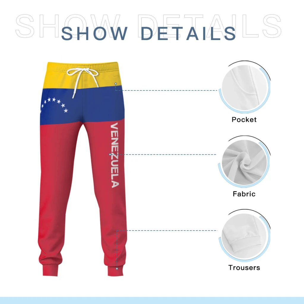 Mens Sweatpants Venezuela Flag Pants with Pockets Joggers Soccer Football Multifunction Sports Sweat With Drawstring