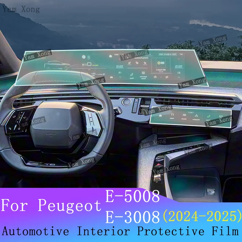 

For Peugeot E-5008 E-3008 Car interior Dashboard Speedometer TPU Transparent Film GPS Navigation Screen Protection Accessories