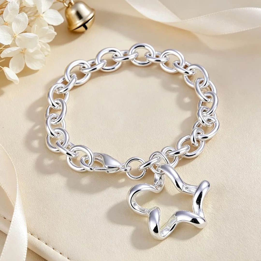 Special offer 925 sterling silver Ethnic star Bracelets for woman luxury Fashion Party Wedding Engagement Jewelry Christmas Gift