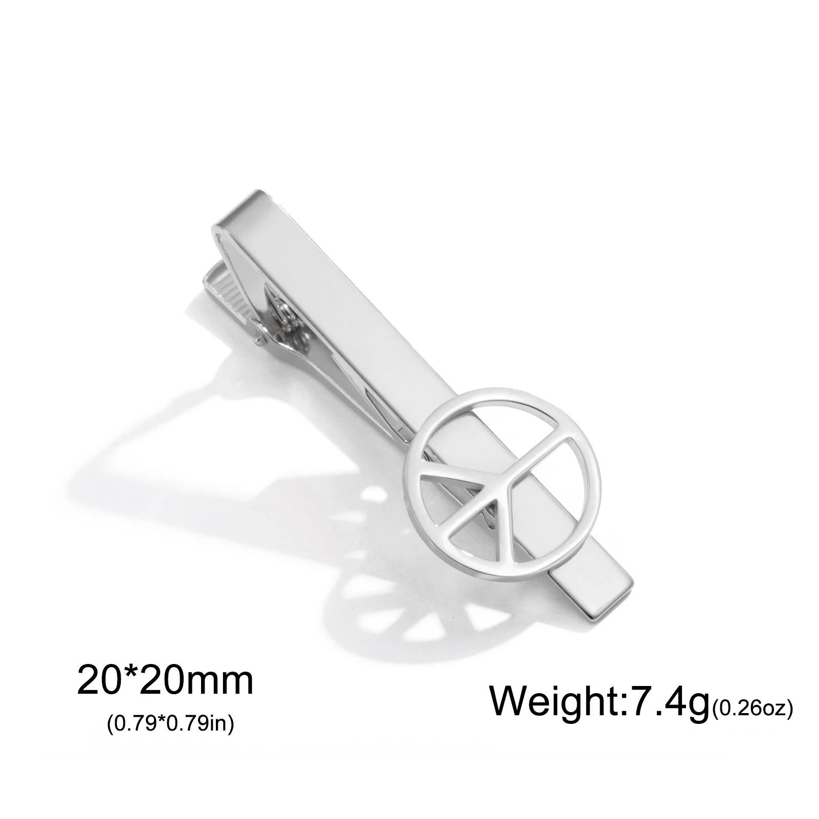 Kkjoy Stainless Steel Peace Sign Tie Clip Gold Color Hollow Out Tie Bar Professional Business Jewelry For Men Peace Lover Gifts