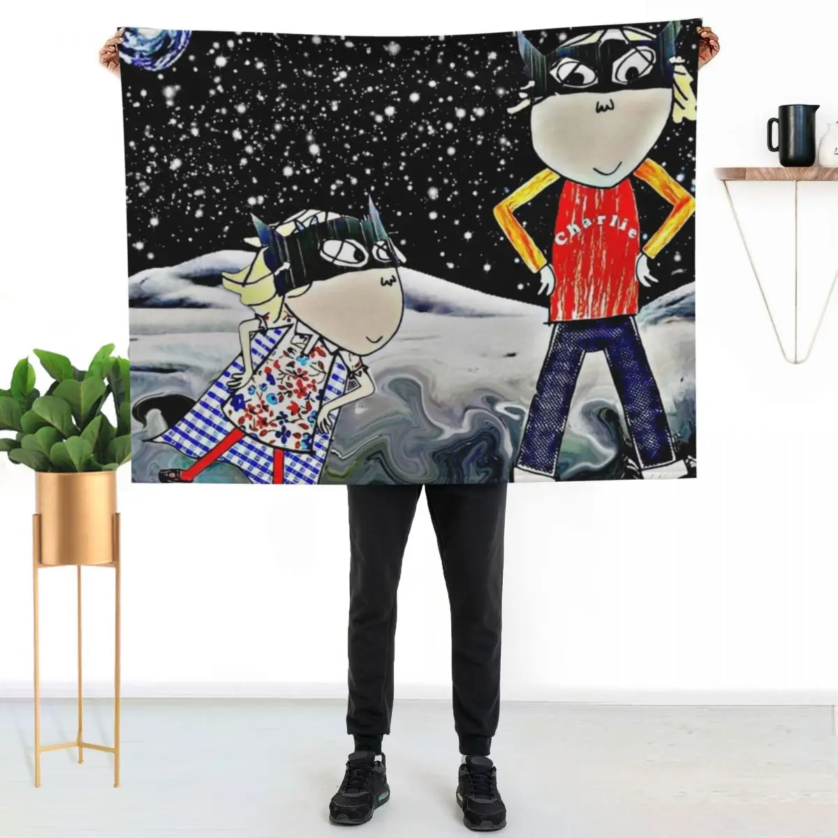 Charlie and lola Throw Blanket Warm Baby anime Decorative Sofa Blankets For Baby for winter Blankets
