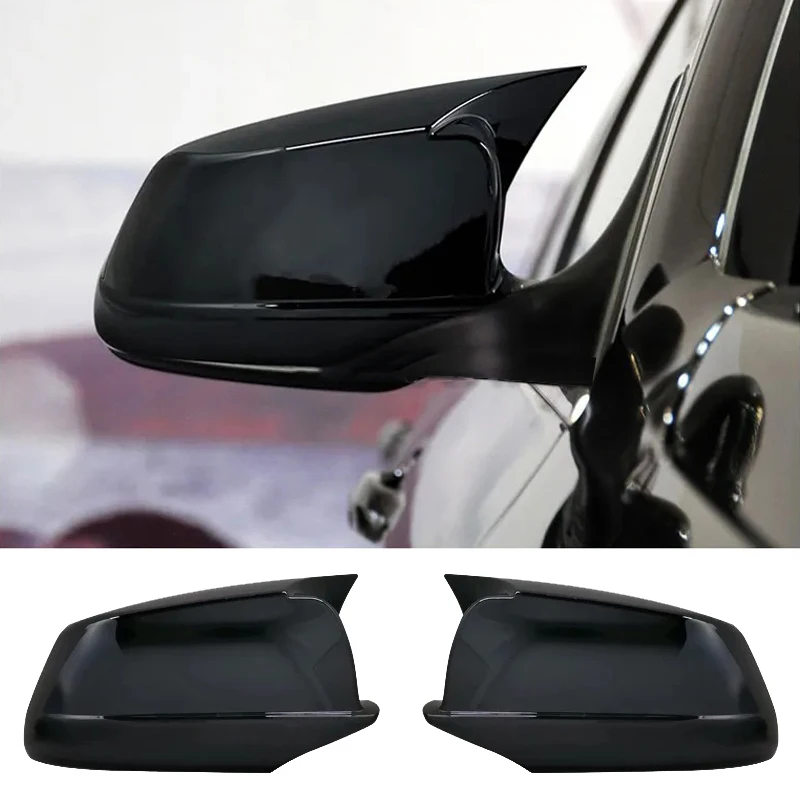 

For BMW 5 Series F10 F11 F18 2010-2013 Side Mirror Cover Cap Glossy Black ABS Plastic M Performance Style Replacement