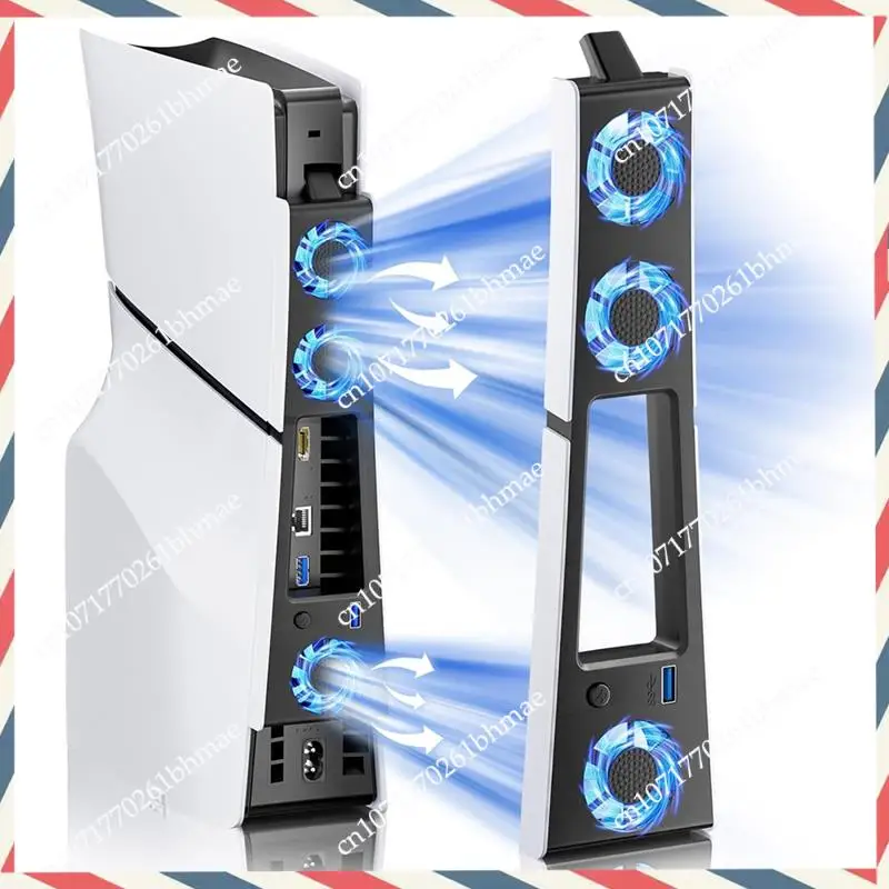 -A21Z RGB ventilateur de refroidissement pour Console PS5 mince avec 3 ventilateurs USB 3.0 Port système de refroidissement silencieux pour Sony PS5 mince pièces de rechange Par