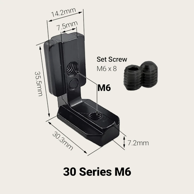 10Pcs 2020 3030 4545 4040  Series Inside Hidden Bracket L Shape Interior Corner Connector with Screws for Aluminum Profile