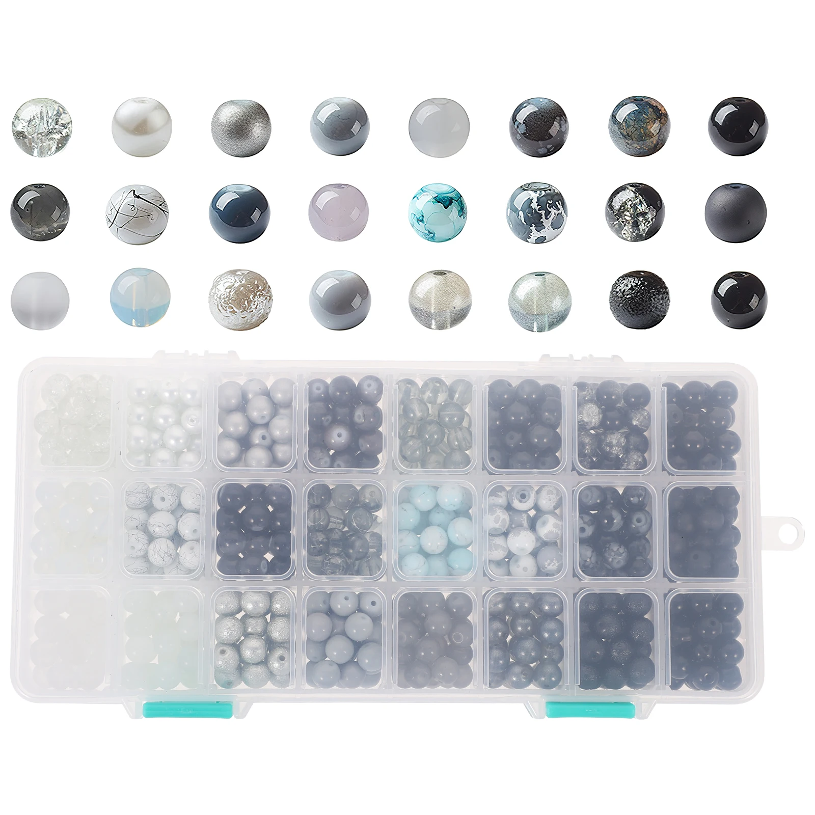 

Round Glass Beads DIY Necklace Bracelet Craft Material Charms Jewelry Kits Beaded Strings Home Decor Projects Gifts