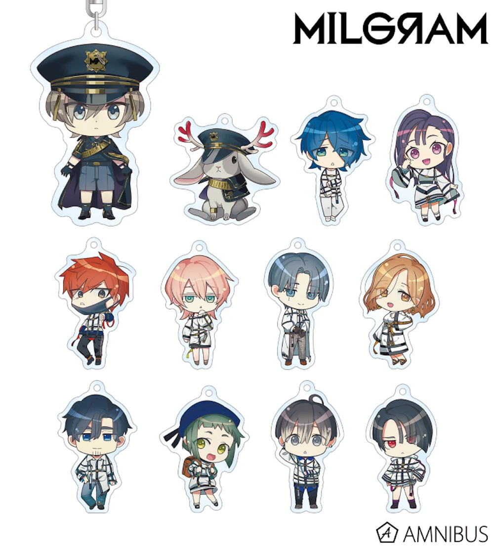 Hot MILGRAM Anime Figures Cosplay Acrylic Double-Sided Keychains Toys Q Version Bag Pendant Creative Keyrings Fans Gift Hot Sale