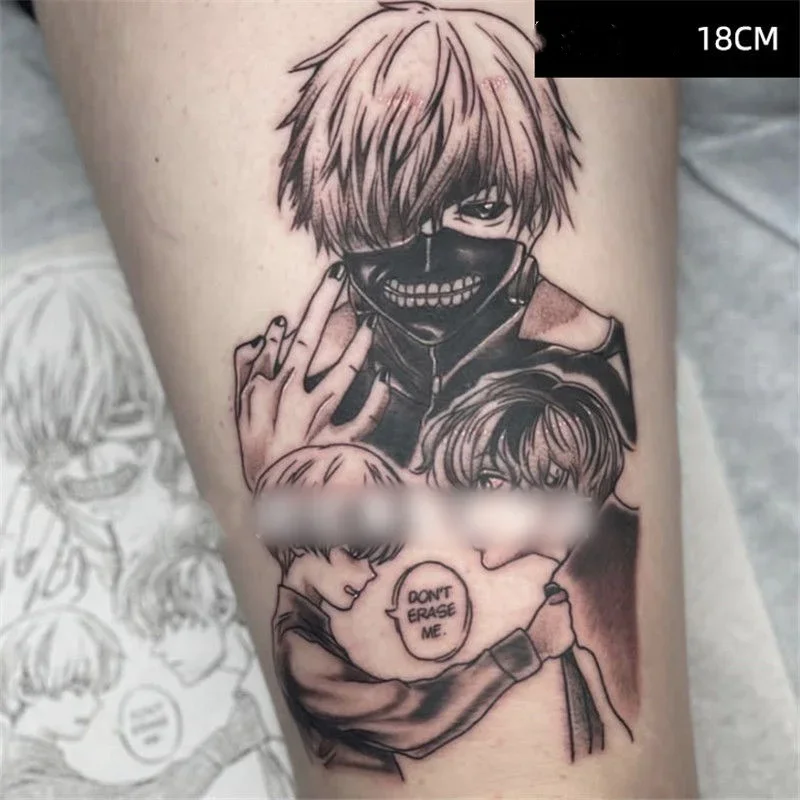 

Tokyo Monster Anime Temporary Tattoos Cartoon Waterproof Fake Tattoo Sticker Arm Hand Body Art Tattoo for Woman Man