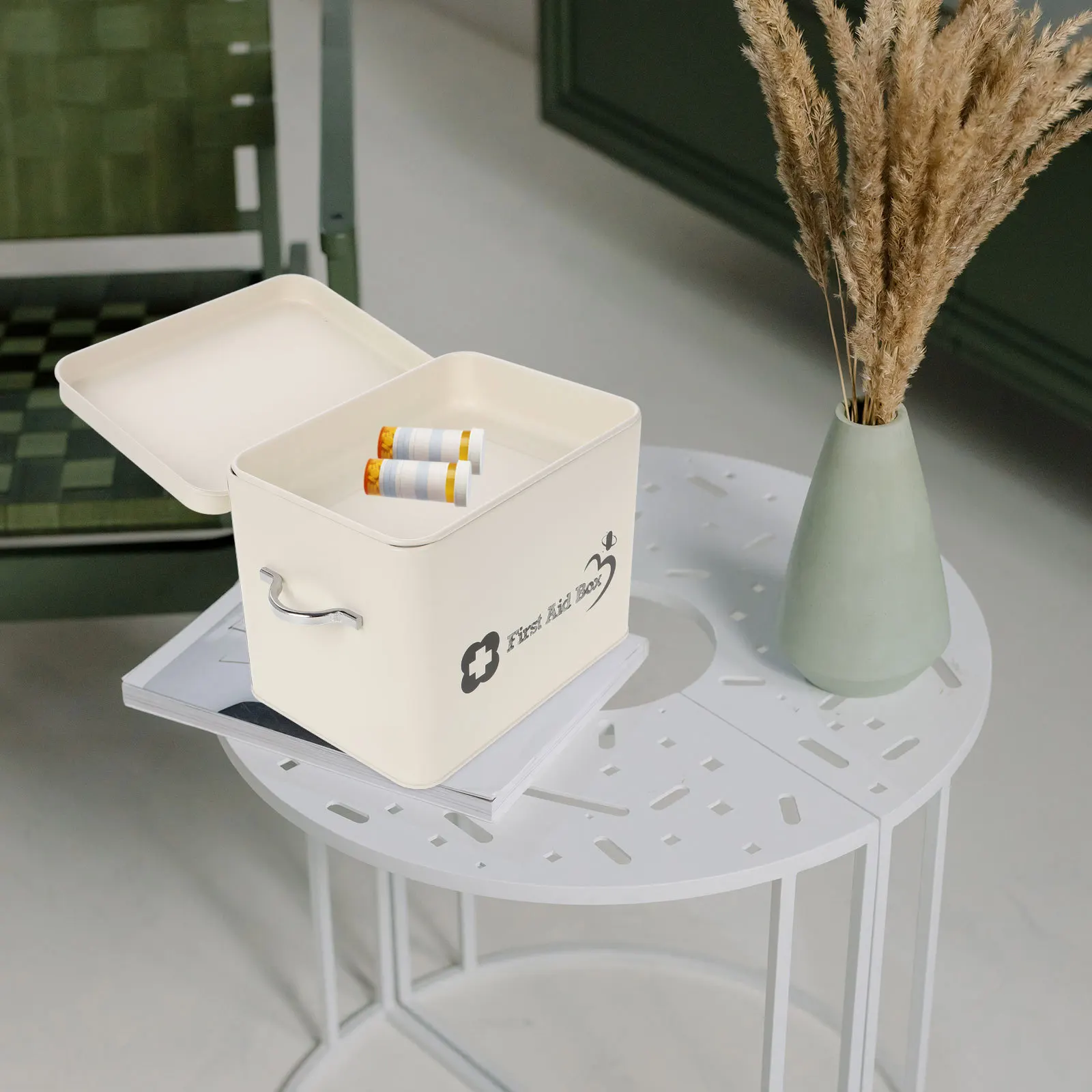 صندوق دواء ذو سعة صغيرة، منظم منزلي متعدد الطبقات، طقم طبي محمول للسفر، صندوق تخزين دواء صديق للبيئة #5