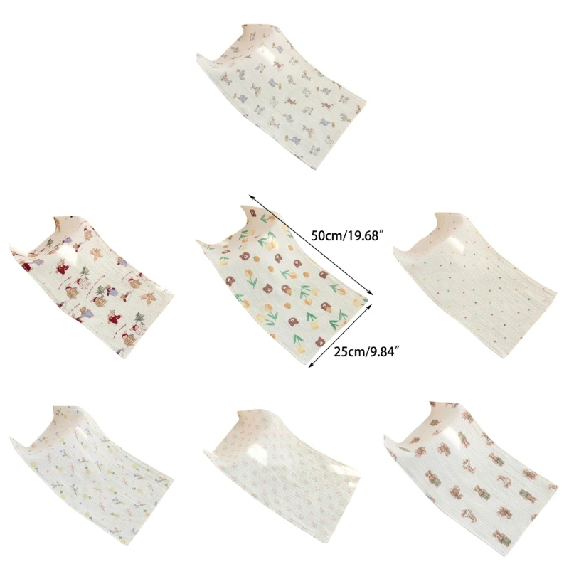 Long Burp Cloth for Baby Kindergarten Face Towel Infant Drooling Bib Cotton Washcloth Muslin Handkerchief Nursing Towel