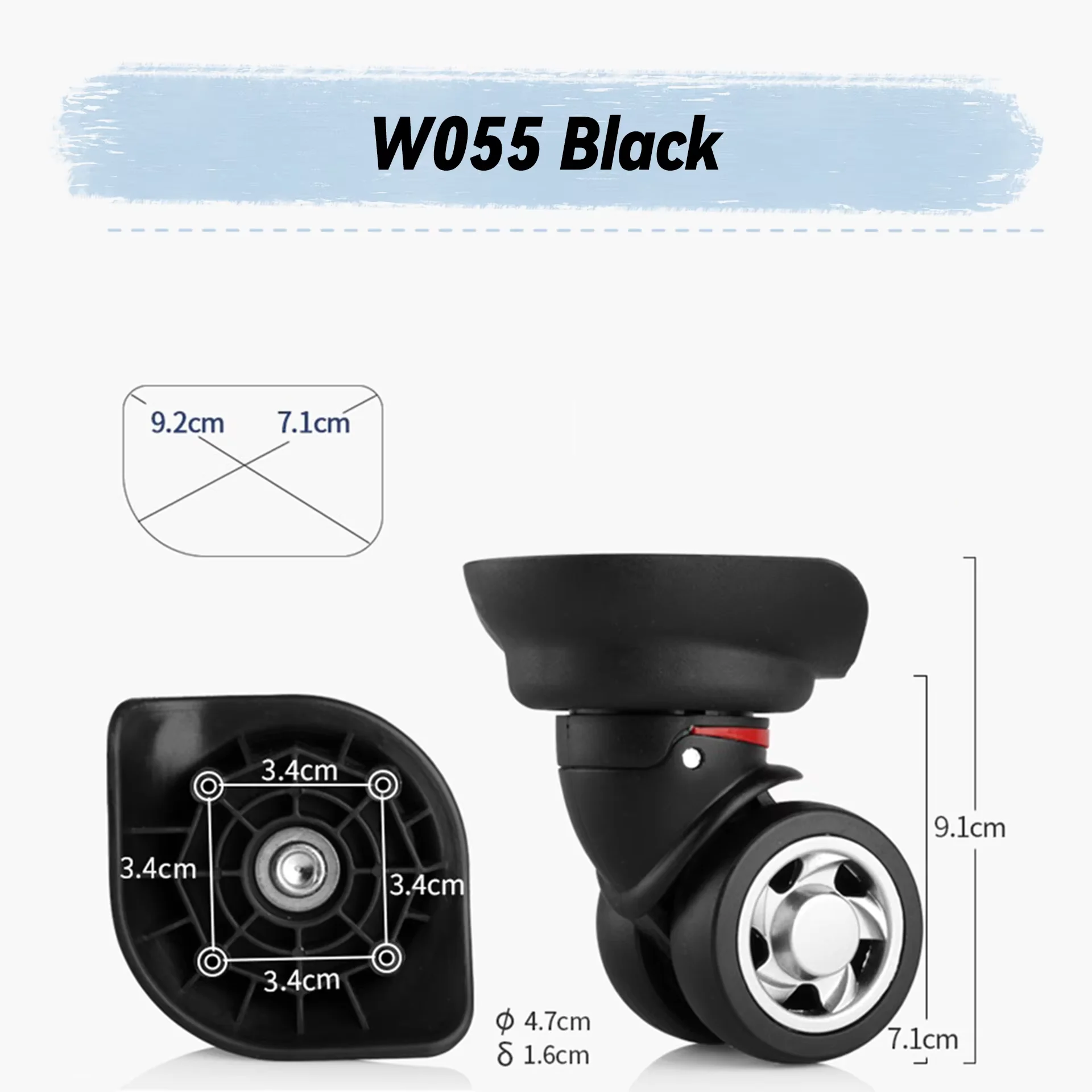 For HANKE W055 Universal Wheel Replacement Suitcase Rotating Smooth Silent Shock Absorbing Wheel Accessories Wheels Casters