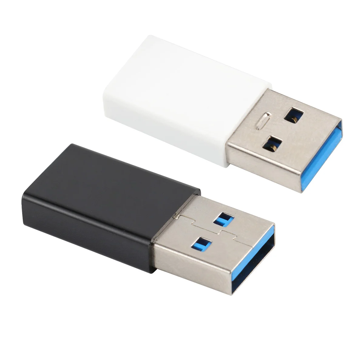 2PCS Mini ABS USB 30 Maschio A Tipo-C Femmina Adattatore OTG USB30 A USB C Convertitore Adattatore per Smartphone Tablet (Nero e Bianco