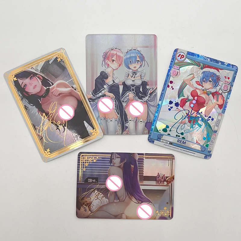 Anime Goddess Story Rem Ram Beelzebul fai da te firma fatta in casa flashcard collezione di giochi uomo sorpresa compleanno regali di natale