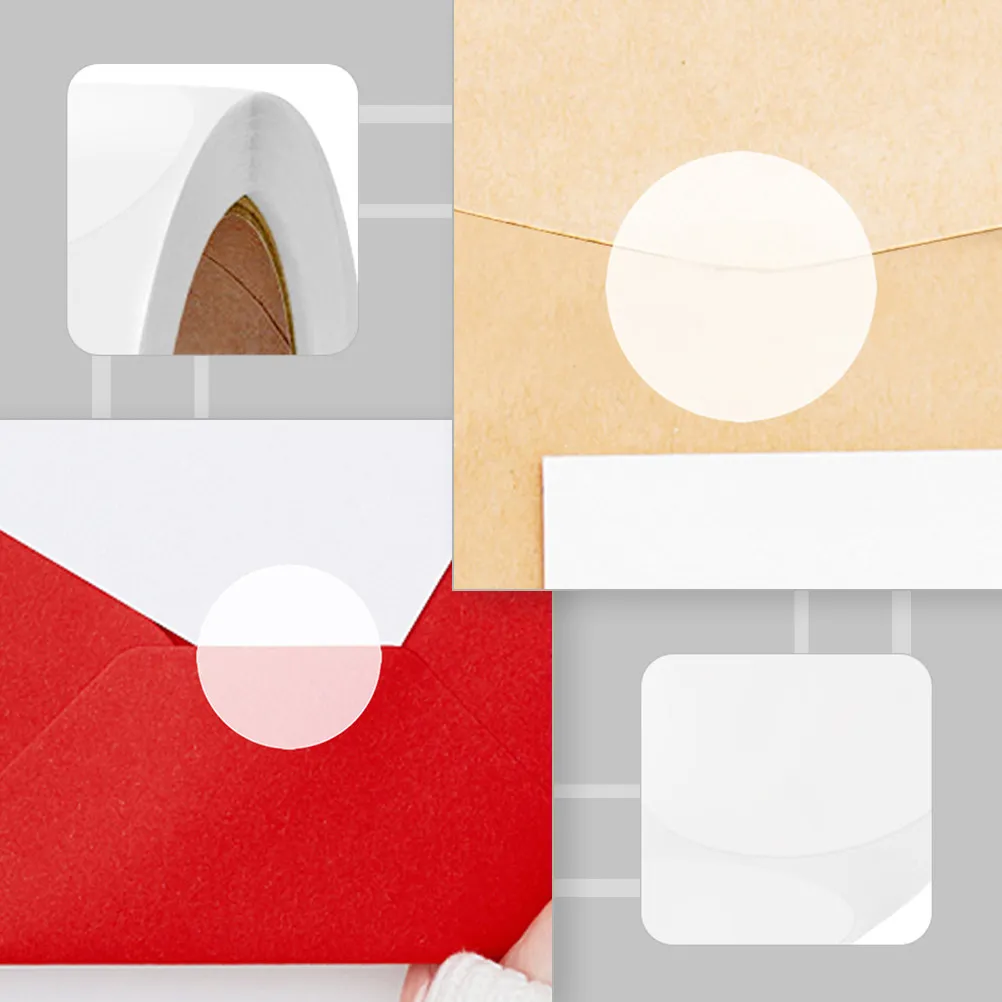 

2 Rolls Transparent Round Adhesive Sticker Multipurpose Clear Sealing Label for Windows Walls Furniture Party Favor Gift