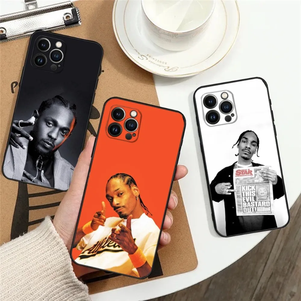 Rapper S-Snoop D-Dogg Phone Case for Apple iPhone, 13, 14,13,12,11,XS,XR,X,8,7,Pro,Max,Plus, Mini Silicone Cover, Black