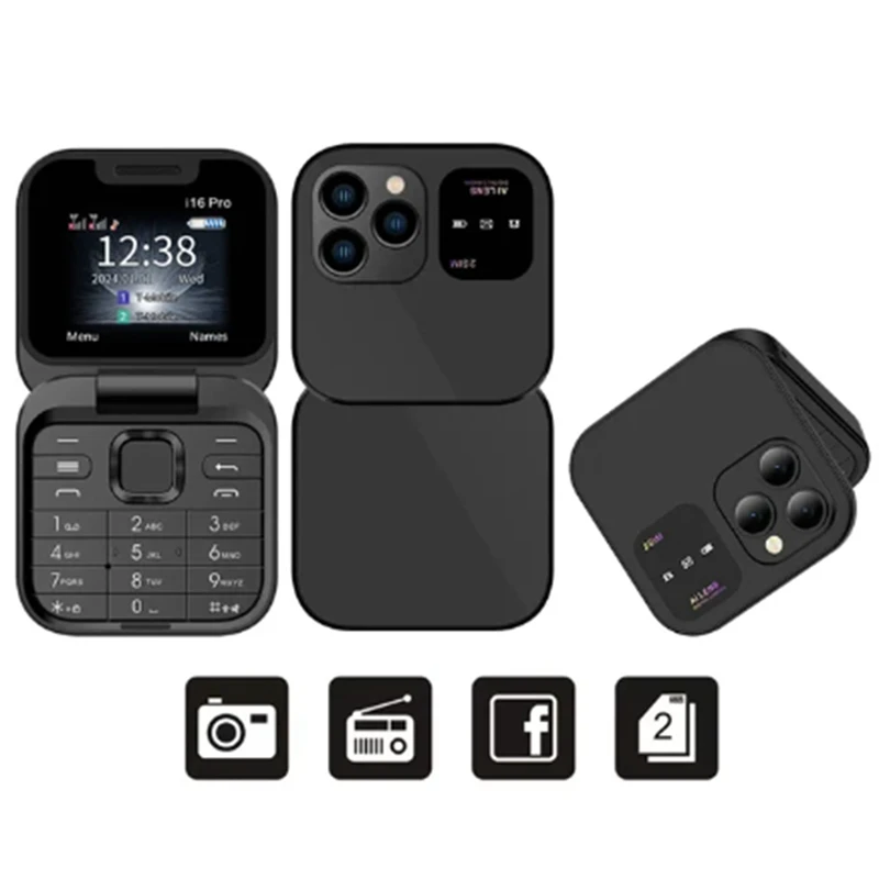 Флип-телефон компактный складной, 2sim-карты