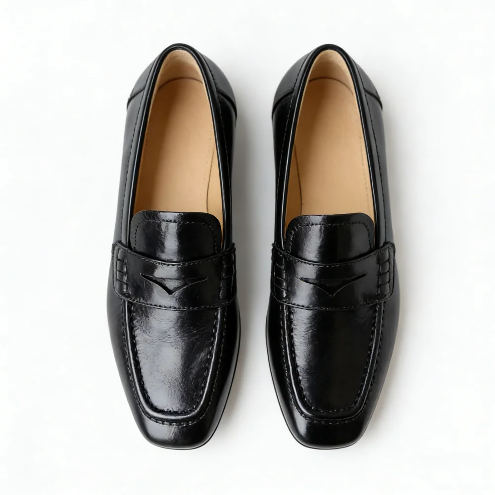 Women's Genuine Leather Loafers - Soft Platform Flats