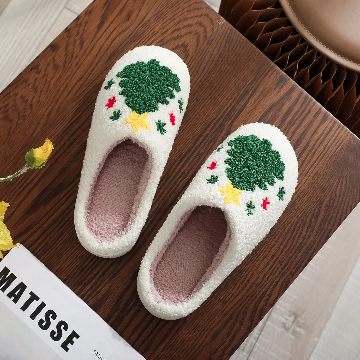 Winter Christmas Warm Slippers Women Indoor Bedroom Soft Slide Couples Floor Comfy Household Home Sandals Adults Walk Flip Flops - Image 3