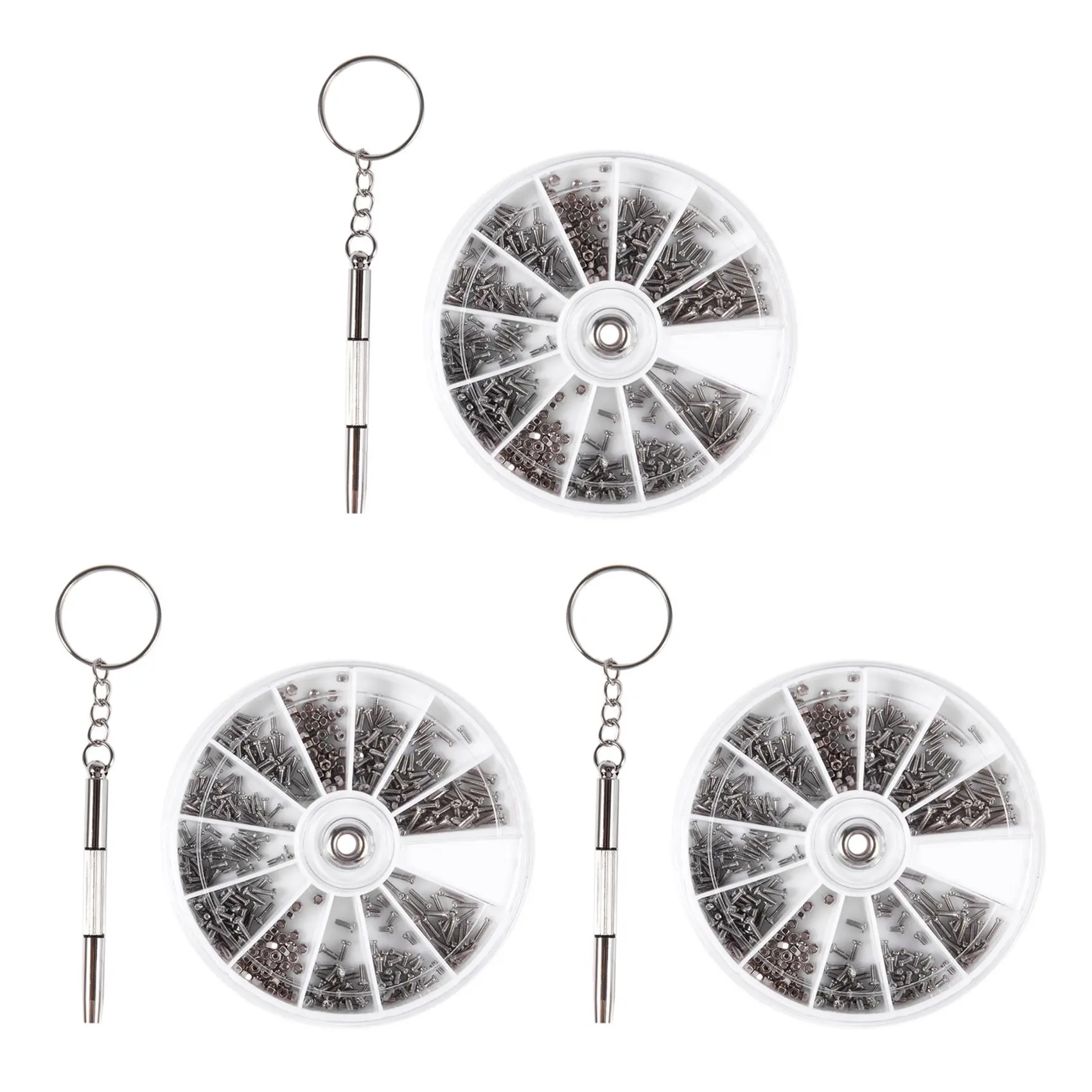 M12K-1800 Pcs Small Stainless Steel Screws 12 Kinds Of Electronics Nuts Assortment + 3Pc Screwdriver