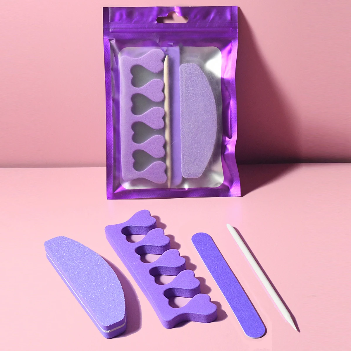 Mini Nail Art Set 1/3/5/10 Sets with Sanding Buffer Sponge Files Block Manicure Tools Cuticle Pusher Fork Toe Seperator Kit