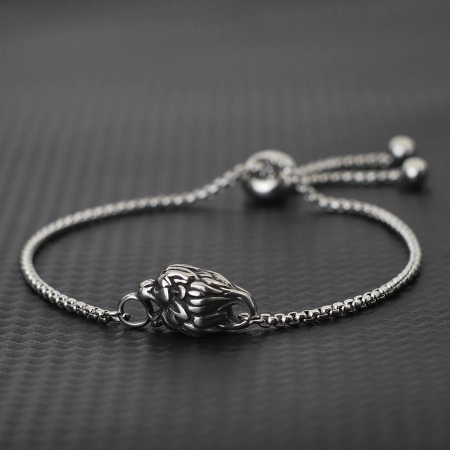 Pulsera con cabeza de león del rey vikingo para hombre, pulsera de cadena cubana de acero inoxidable, ancla náutica, accesorios para surf y ciclismo