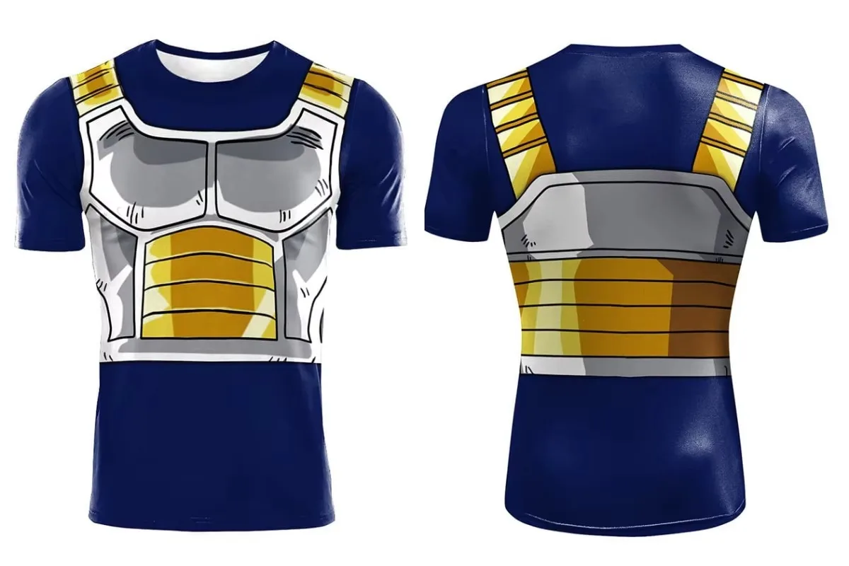 2026 New Family Matching Clothing Dragon Ball Z Saiyan Battle Armor 3D Print Tshirt, Anime Vegeta Costume Full Print Casual Tops