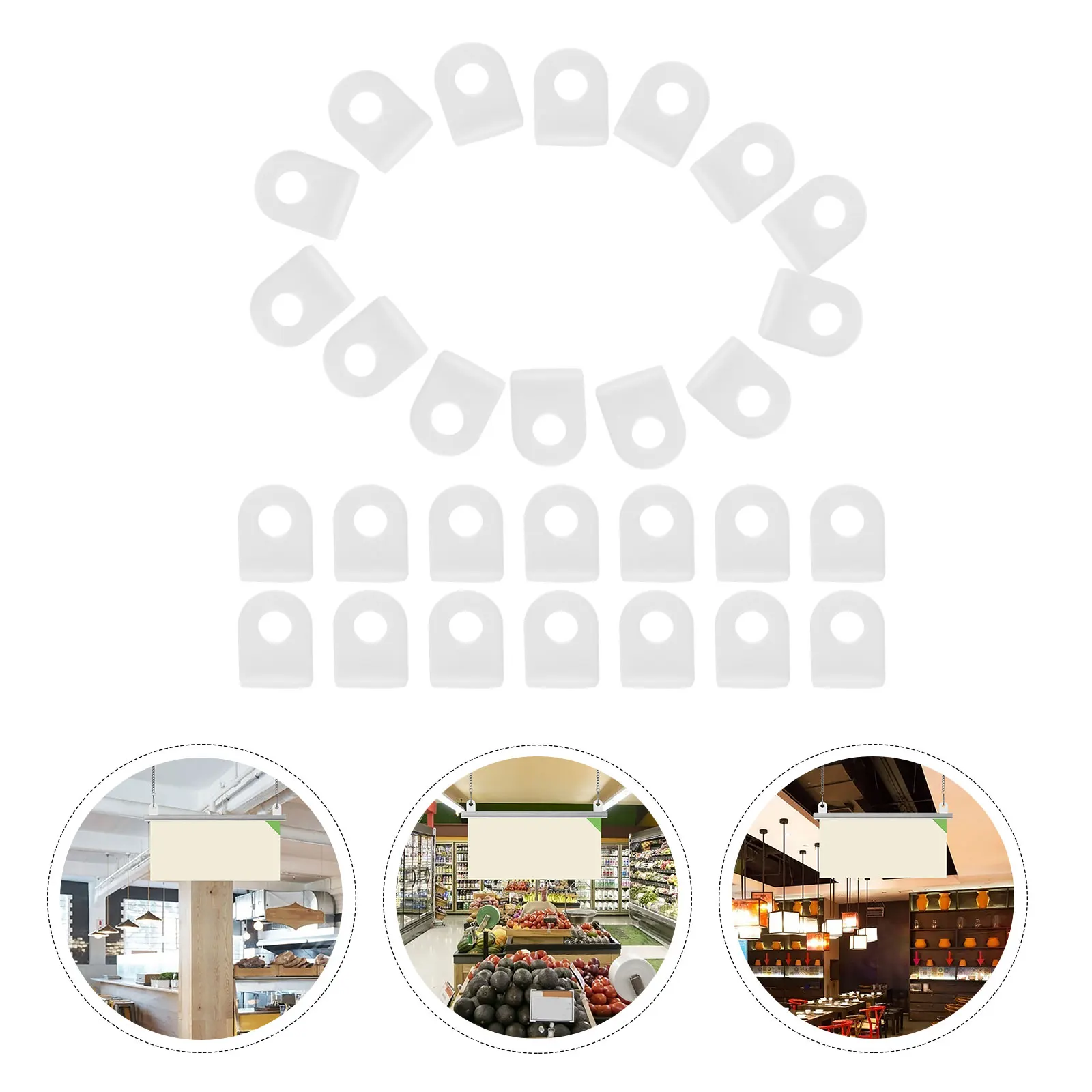 

100pcs Banner Hanger Ceiling Hanger Plastic Hanging Accessories For Advertising Display Abs Reusable Easy Install Poster
