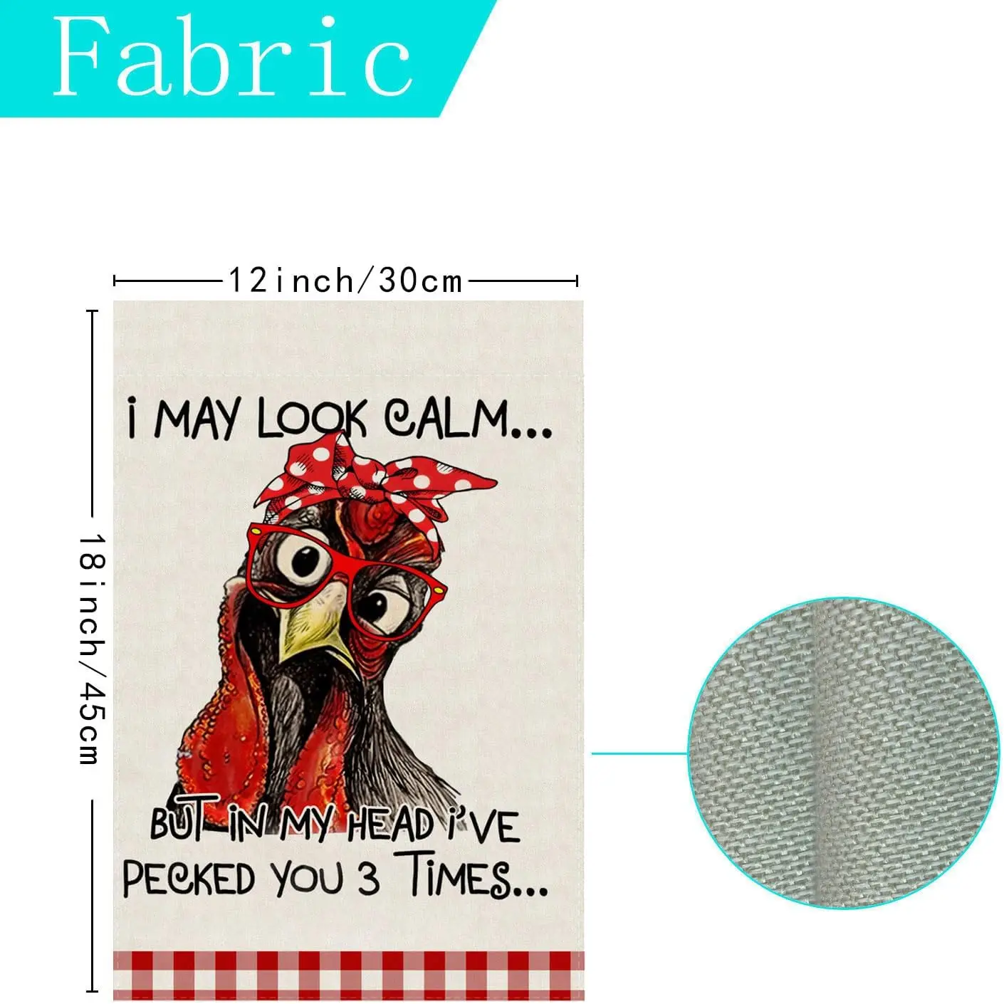 I May Look Calm But in My Head I've Pecked You 3 Times Chicken Funny Garden Flag Yard Flag 12x18 Inch Double Sided Small XXP SSL
