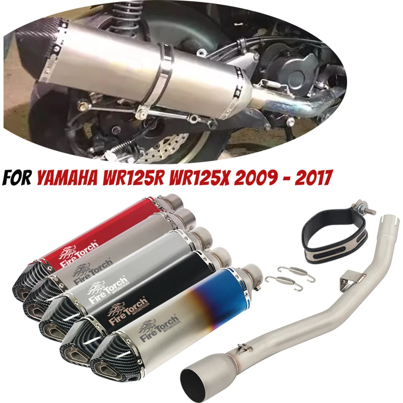 

Motorcycle Exhaust Escape Modified Full System Muffler Front Middle Link Pipe For YAMAHA WR125R WR125X WR 125R 125X 2009-2017