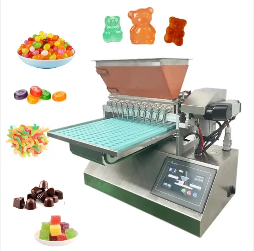 Small Soft Gummy Hard Candy Fruit Shape Royal Jelly Candy Cola Glue Choclate Bean Sweets Making Equipment Maker Make Machine