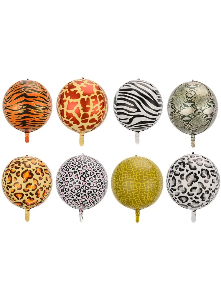 Ballons Ronds en Aluminium de 22 Pouces, Tigre, Léopard, Zèbre, pour Garçon et Fille, Décorations de ixd'Anniversaire pour Adulte, Femme et Homme, Remise de Diplôme, Nouvel An