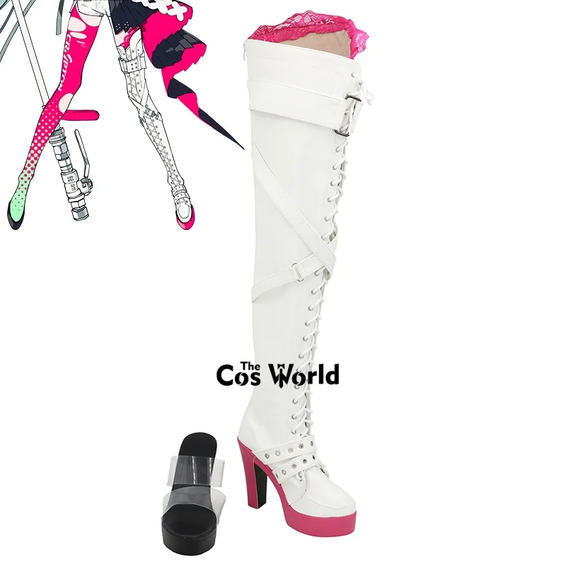 2025 Miku Racing Anime Personalizza Cosplay Scarpe con tacco alto Stivali