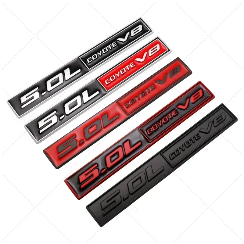 3D Metal 5.0 COYOTE V8 Rear Trunk Side Fender Emblem Badge Sticker Car Accessories For Ford Mustang 5.0 GT F150 FX4 Kuga MONDEO