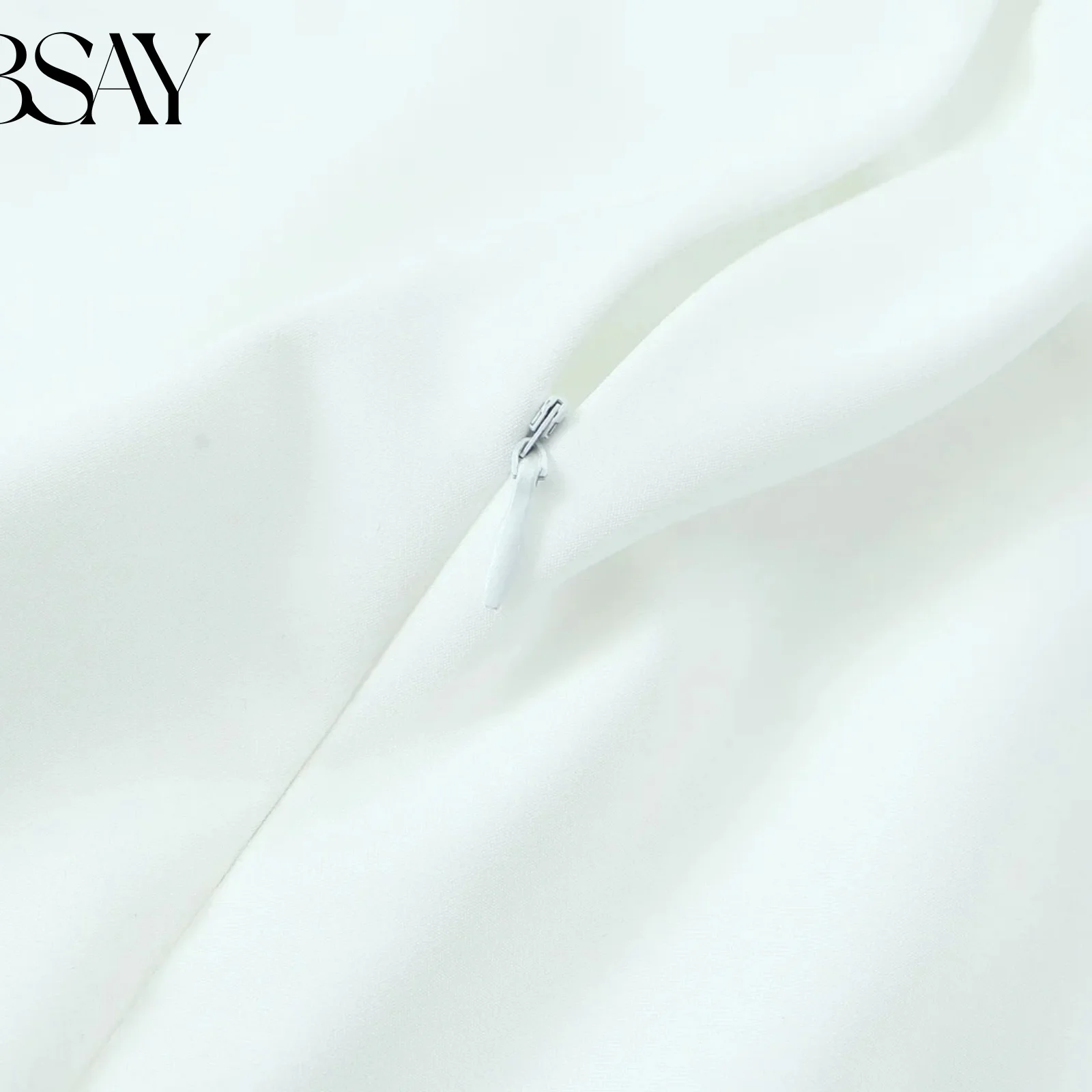 BSAY Donna Moda Estate Nuova Zip posteriore O-Collo Piega Gilet Corto sexi abito da notte hot Chic Donna Bianca senza maniche da sera