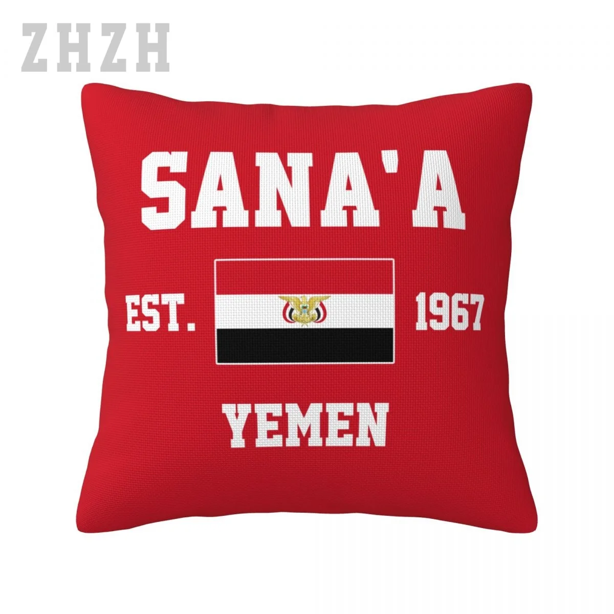 

Linen Pillowcases Yemen EST.1967 Sana'a Capital Throw Pillow Cover Family Home Decor Sofa Car Waist Cushion