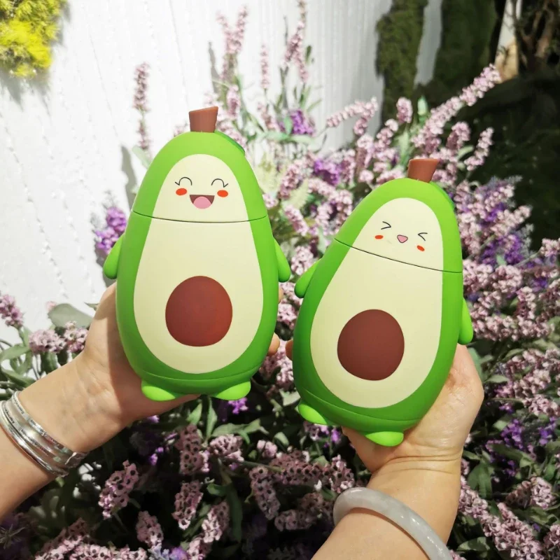 

Creative Water Bottle Cartoon Avocado Borosilicate Double-layer Insulated Glass Cup Student Couple Gift Cup