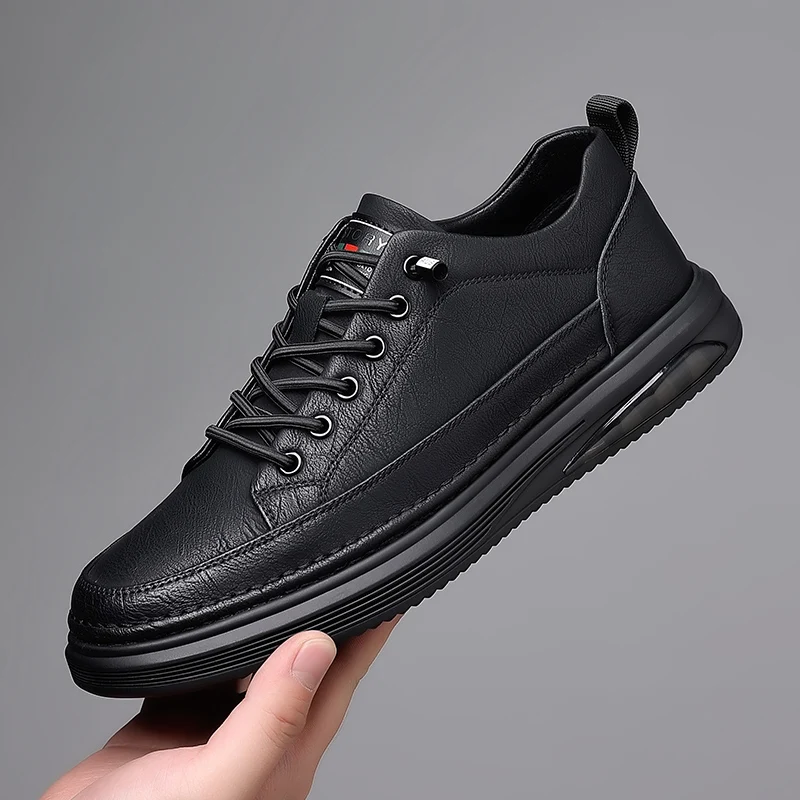 

Luxury Brand Mens Casual Footwear Men Formal Business Leather Shoes High Quality Male Walking Shoes Lace Up Men's Skate Flats