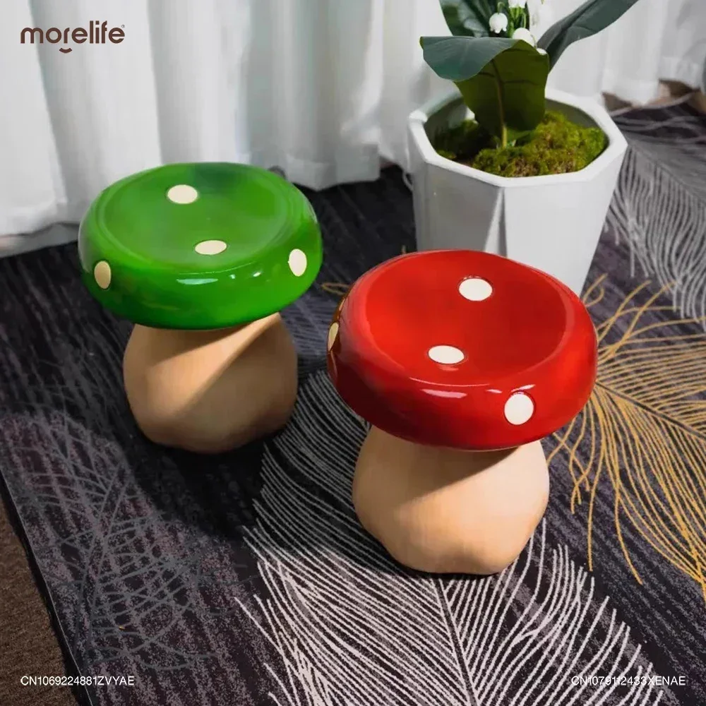 

Creative Mushroom Shaped Footstool Living Room Modern Shoe Changing Stool Mobile Sofa Stool Ottomans Footrests Furniture F01+