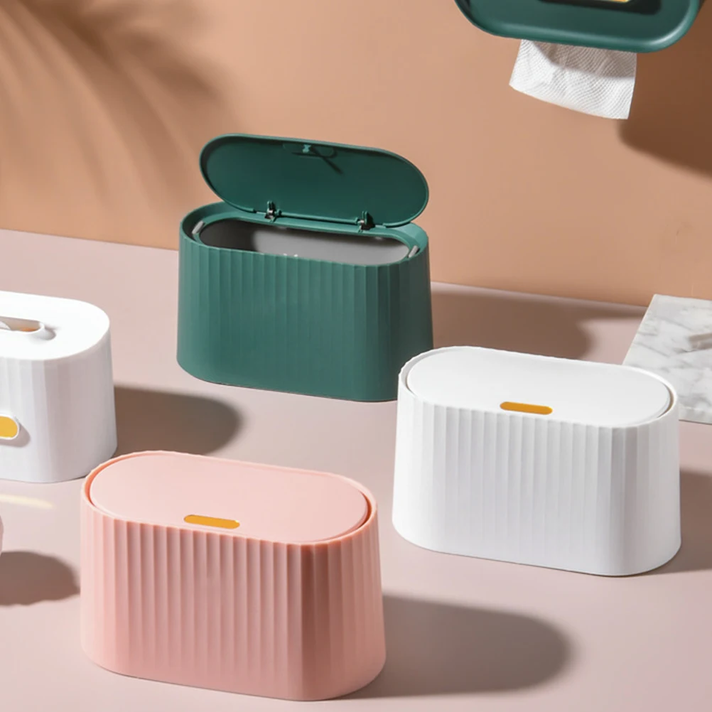 

Small Trash Can Lid Lightweight Desktop Garbage Bin Study Office Daily Use Rubbish Bucket Mini Storage Container Food Waste