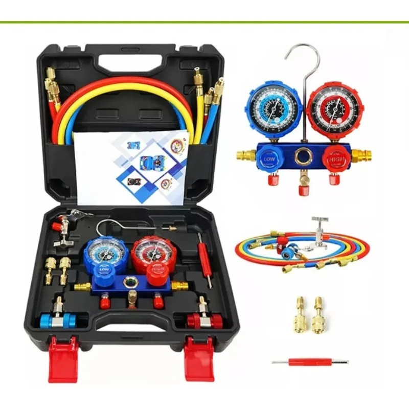 Car AC Refrigerant Charging Tool Manifold Gauge Set for R22 R134a R404 R410 HVAC A/C System