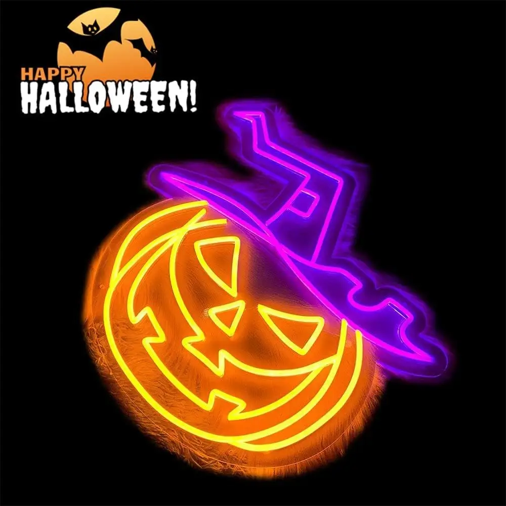 Halloween Pumpkin Neon Sign Decorations Neon Led Signage For Outdoor Bar Club Party Supplies Neon Sign Wall Halloween Decoration