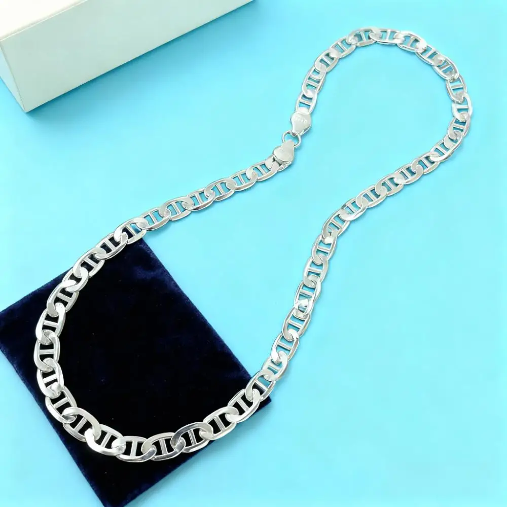 

Ожерелье из стерлингового серебра 925 пробы, классическое благородное великолепное очаровательное модное ожерелье 6 мм для мальчиков и мужчин, свадебная вечеринка, женские универсальные украшения 40-60 см