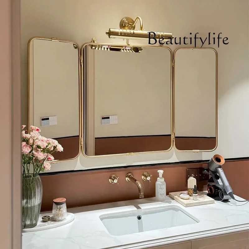 Q French hotel triple folding bathroom mirror high definition art mirror bathroom feng shui mirror
