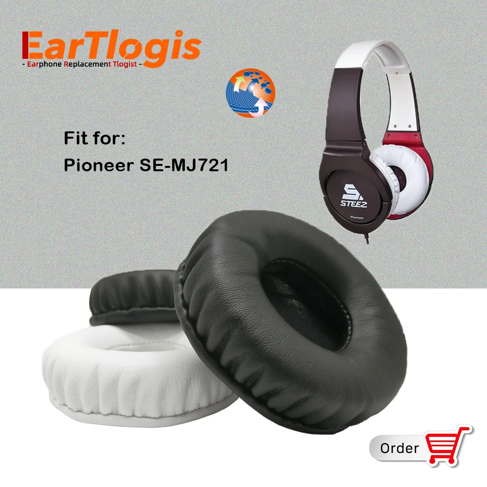 

EarTlogis Replacement EarPads for Pioneer SE-MJ721 SE MJ 721 Headset Parts Earmuff Cover Cushion Cups